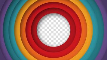 Eye-catching retro background with overlapping concentric circles in warm and cool hues. Inspired by 60s, 70s, and 80s color palettes, this abstract design creates a dynamic and nostalgic feel. vector