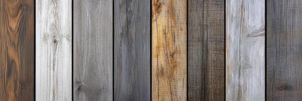 Various shades of wooden planks in vertical arrangement for background concept photo