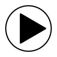 Play symbol in a black circle on a white background. Playback icon perfect for multimedia, audio, or video-related projects. vector