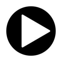 Playback icon with a black play symbol inside a circle on white background. Great for music, , or user interface projects. vector