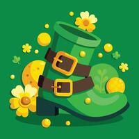 Lucky Leprechaun Green Boot vector