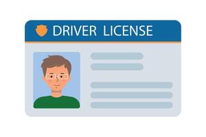 The identification card of the male car driver with a photo. Plastic identification card. illustration of the identity document of the driver of the vehicle. A business card that demonstrates. vector