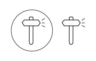 Hammer icon. A set of hammer icons. The hammer button symbol. A filled flat sign. illustration vector
