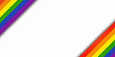 Rainbow-colored LGBTQ pride ribbon in abstract geometric style on white background. Great for Pride Month, History Month, or creative use. vector