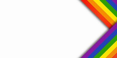 Vibrant rainbow LGBTQ pride ribbon with abstract geometric design on white background. Great for Pride Month, History Month, or branding. vector