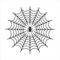 Black spiderweb without spider in the center of the illustration vector