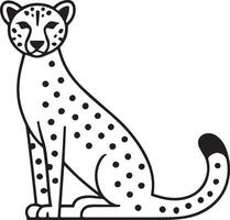 Cheetah Line Art Illustration vector