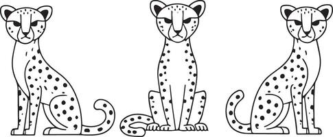 Three Cheetahs Illustration vector