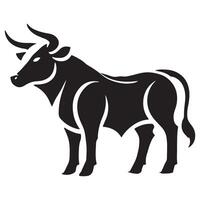 Powerful Bull Silhouette Illustration Image for Strength Design vector