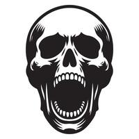 Terrifying screaming skull illustration image for horror themes vector