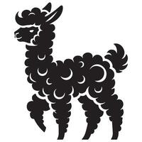 Stylized Llama Silhouette Graphic with Abstract Fluff Design vector
