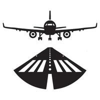 Airplane Landing Illustration Airport Runway Isolated Image vector