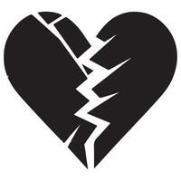 Broken Heart Symbol Illustration of Emotional Pain and Relationship Distress vector