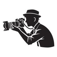 Professional Photographer Silhouette Illustration for Media and Creative Projects vector