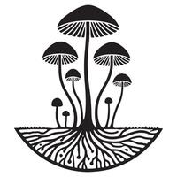 Mushroom Cluster Silhouette Graphic Aesthetically Appealing Design Resources vector