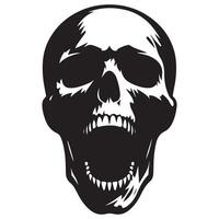 Screaming Skull Silhouette Illustration Macabre Symbol of Death and Horror vector