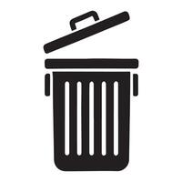 Simple Trash Can Silhouette Illustration for Waste Disposal Concepts vector