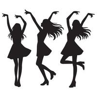 Dancing Girls Silhouette Illustration for Joyful Celebrations and Events vector