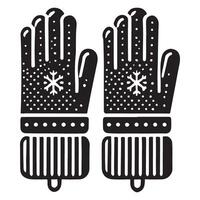 Winter Mittens Silhouette Design for Holiday and Seasonal Projects vector