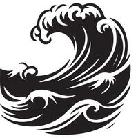 Powerful ocean wave illustration nature graphic design resource vector