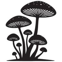 Mushroom Family Silhouette for Forest and Botanical Illustration Design Elements vector