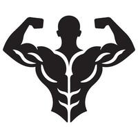 Showing off Bodybuilding Silhouette Design for Gym and Training vector