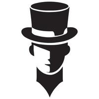 Elegant Man in Top Hat Silhouette Image for Designers vector