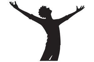 Person Reaching Up Silhouette Illustration of Achievement and Success vector
