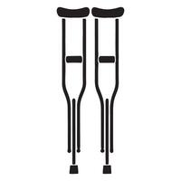 Crutches Pair Illustration Silhouette For Physical Support Graphics vector