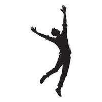 Jumping Man Silhouette Illustration for Joyful Expression and Activity vector