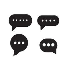 Chat Bubble Icon Set for Web Design and Communication Concepts vector