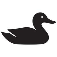 Silhouette of duck swimming illustration for nature designs vector