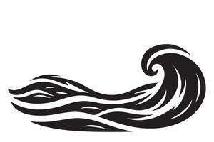 Dynamic Ocean Wave Illustration Graphic Design Element vector