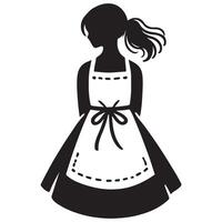 Woman in Apron Silhouette Illustration for Baking and Cooking Projects vector