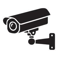 Security Camera Silhouette Illustration for Surveillance Systems and Prevention vector