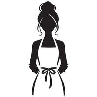 Woman in Apron Silhouette Graphic Bakery and Design vector