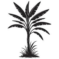 Banana Tree Illustration A Tropical Silhouette for Summer Designs vector