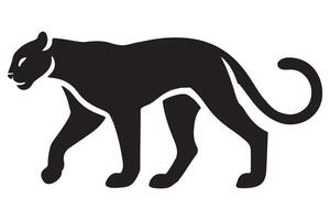 Silhouette of a Black Panther Walking Graphic vector