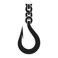 Powerful Fishing Hook with Chain Illustration A Symbol of Strength vector
