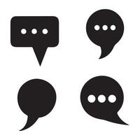 Silhouette Speech Bubble Icons with Typing Indicator Details vector