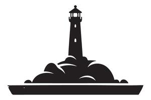 Lighthouse Silhouette Graphic for Navigation and Coastal Themes vector