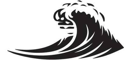 Unique Ocean Wave Silhouette with Burger Shape Concept vector