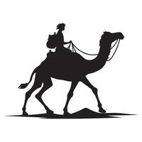 Wise Man Riding Camel Silhouette Illustration Stock Image vector