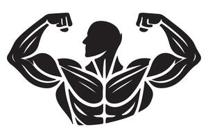 Strong Bodybuilder Silhouette Illustration for Fitness Motivation and Exercise vector