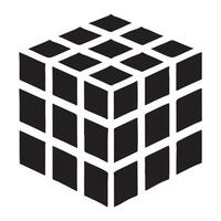 Rubik's cube illustration puzzle solving skills game enjoyment vector