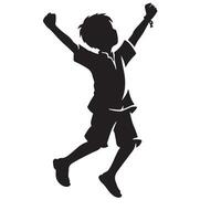 Jumping Boy Silhouette Illustration for Excitement and Activity vector