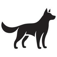 Silhouette of dog standing illustration for graphic design vector
