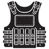 Tactical Bulletproof Vest with Pouches Illustration Design vector
