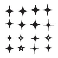 Sparkle Star Burst Silhouette Illustration Design Collection vector