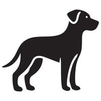 Labrador Dog Silhouette Standing Side View Pet Animal Design vector